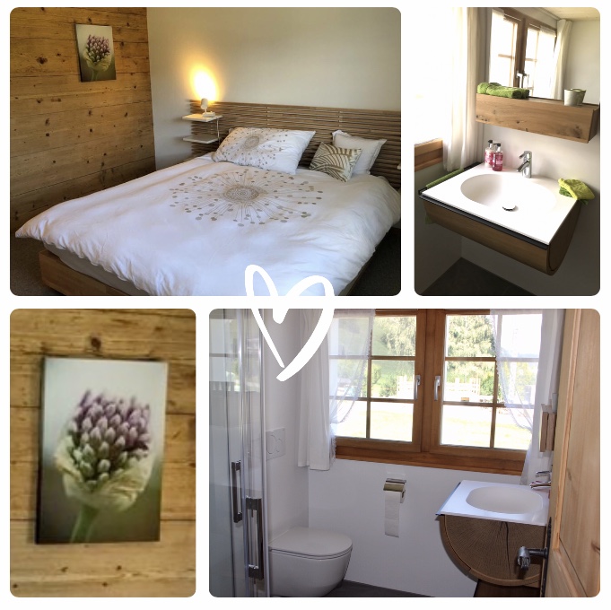 Schlafzimmer & Bad Fotocollage mit Herz